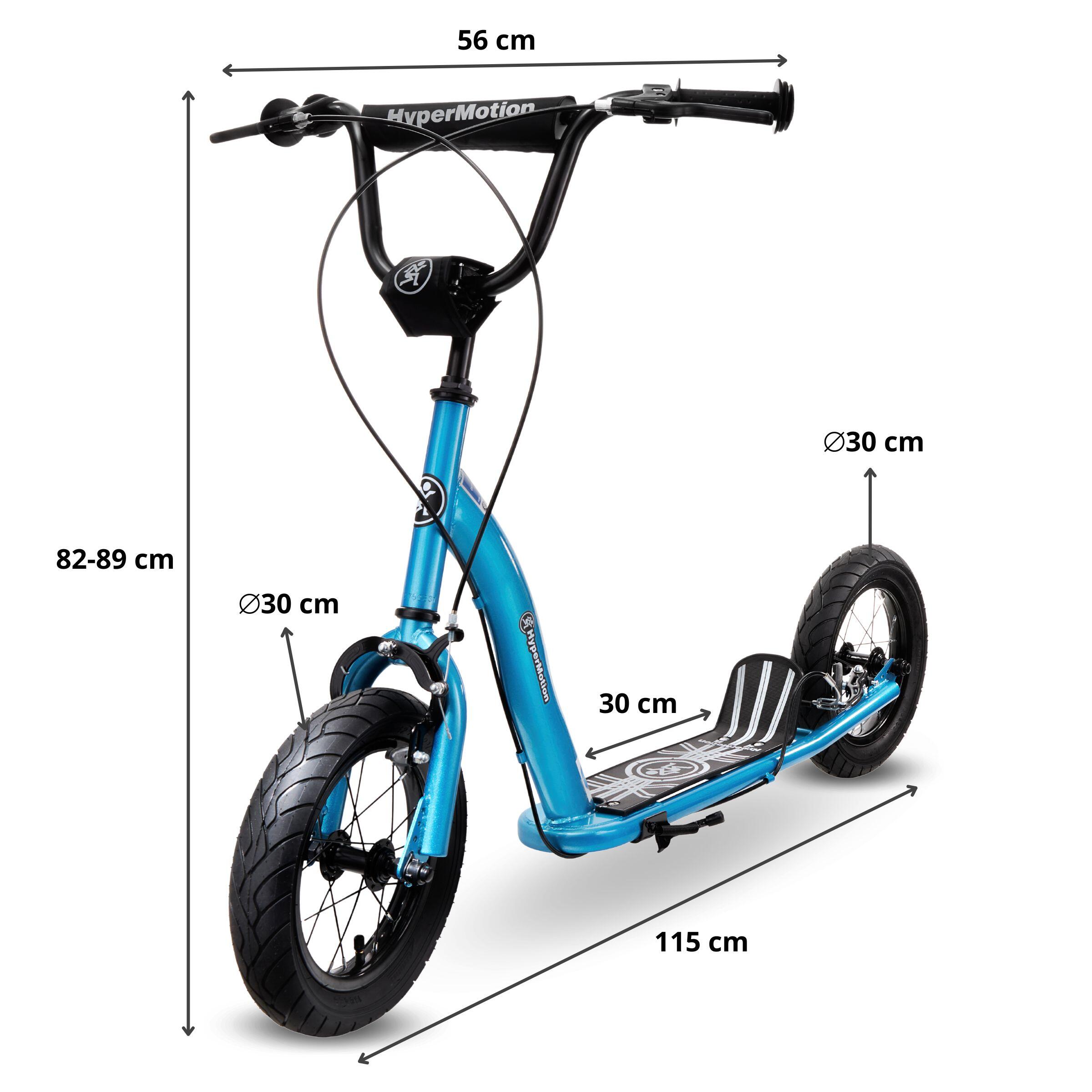 Blauwe Kinderstep Grote Luchtbanden 12 Inch 2 Handremmen Max 50kg Vanaf 5 Jaar 3/7