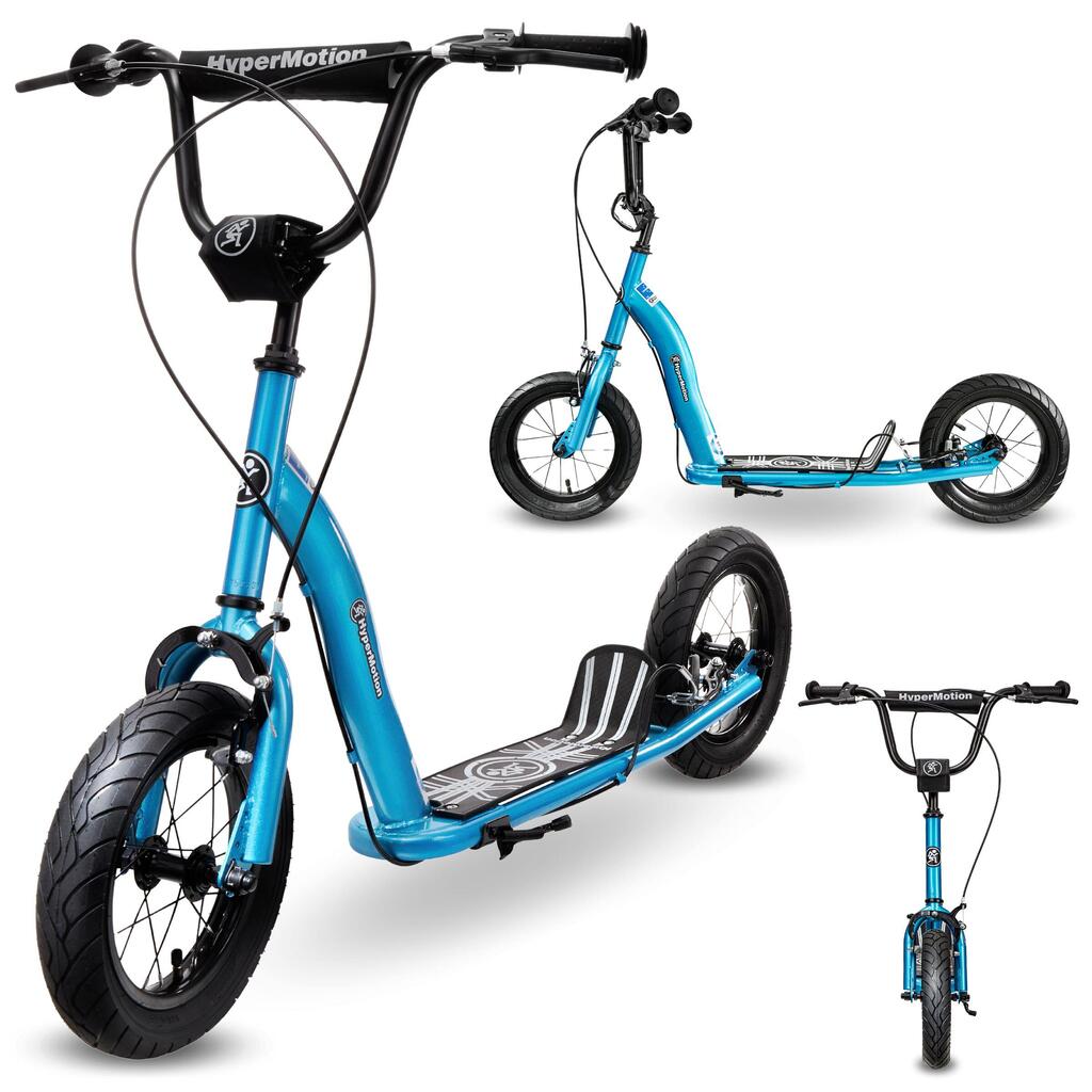 Blue Kids Urban Kick Scooter 12 Inch Pneumatic Wheels 2 Brakes Max 50kg Age 5+