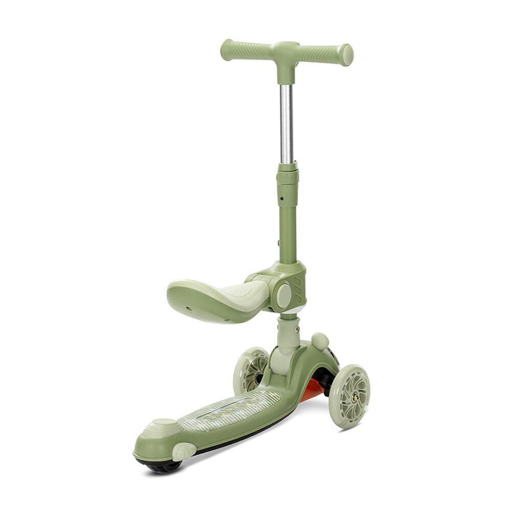 Infantil Paseo Patinete SWIFTIE plegable asiento luces ABEC-9 Green 2/5