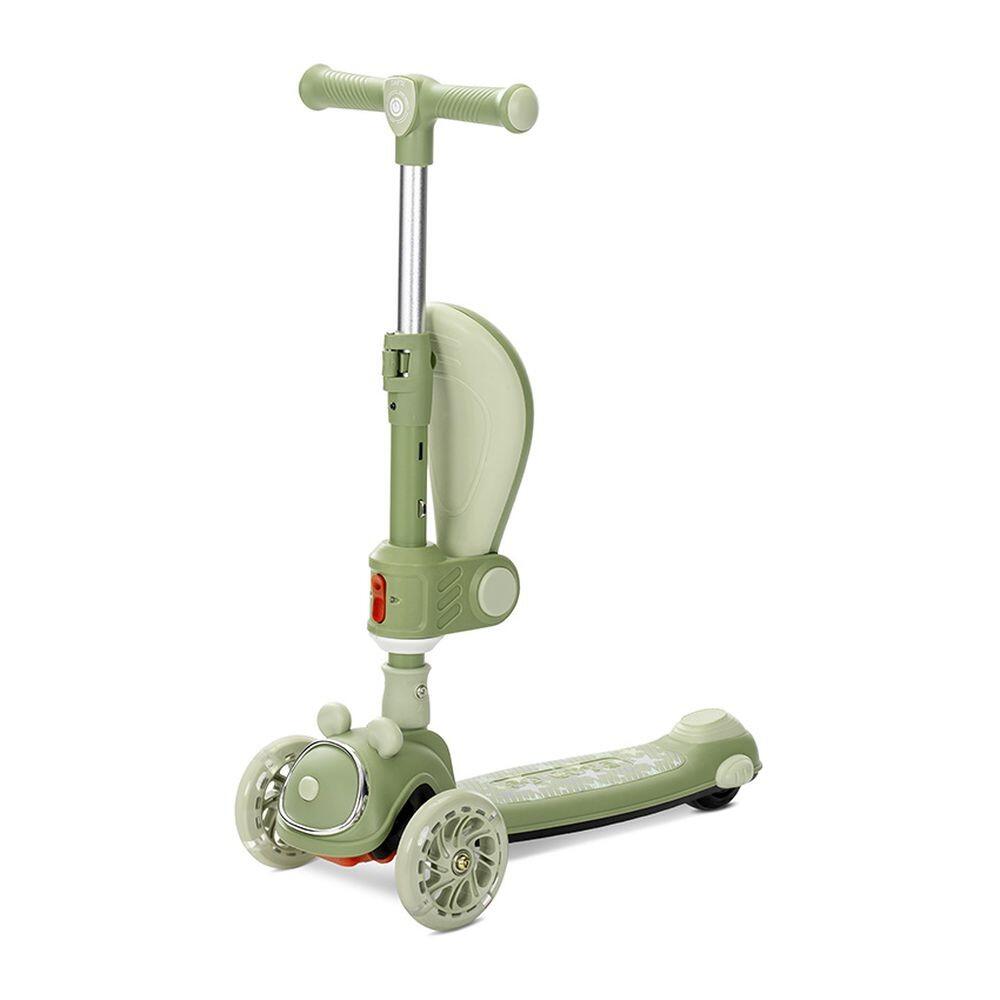 Infantil Paseo Patinete SWIFTIE plegable asiento luces ABEC-9 Green 4/5