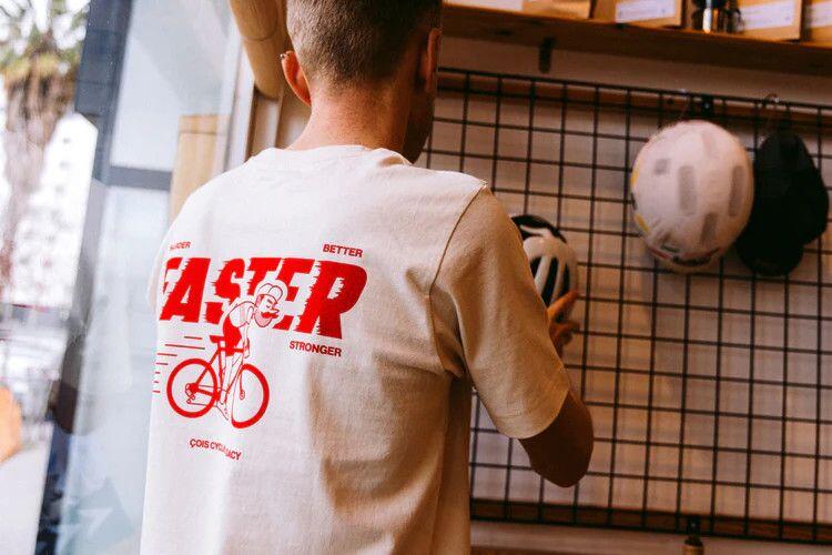 T-shirt Oversize Unisexe Çois - Harder. Better. Faster. Stronger. - Beige 3/3