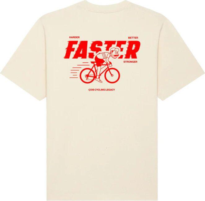 T-shirt Oversize Unisexe Çois - Harder. Better. Faster. Stronger. - Beige 2/3