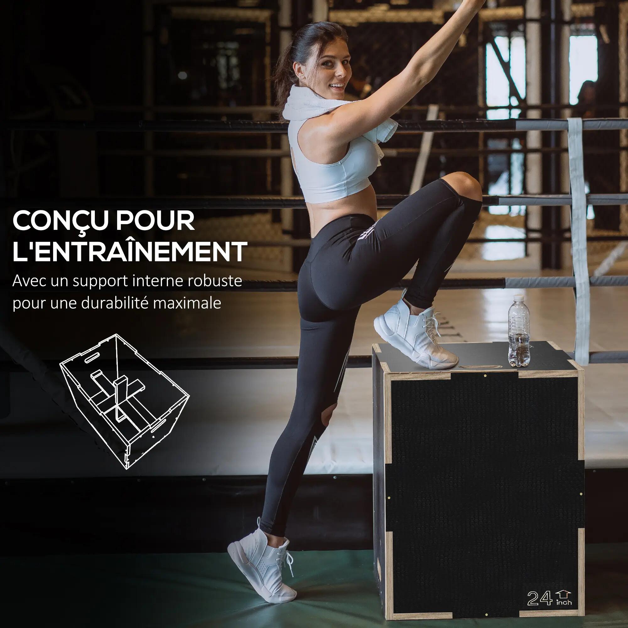 Box jump - box de pliométrie - bois surface antidérapante noir 4/4