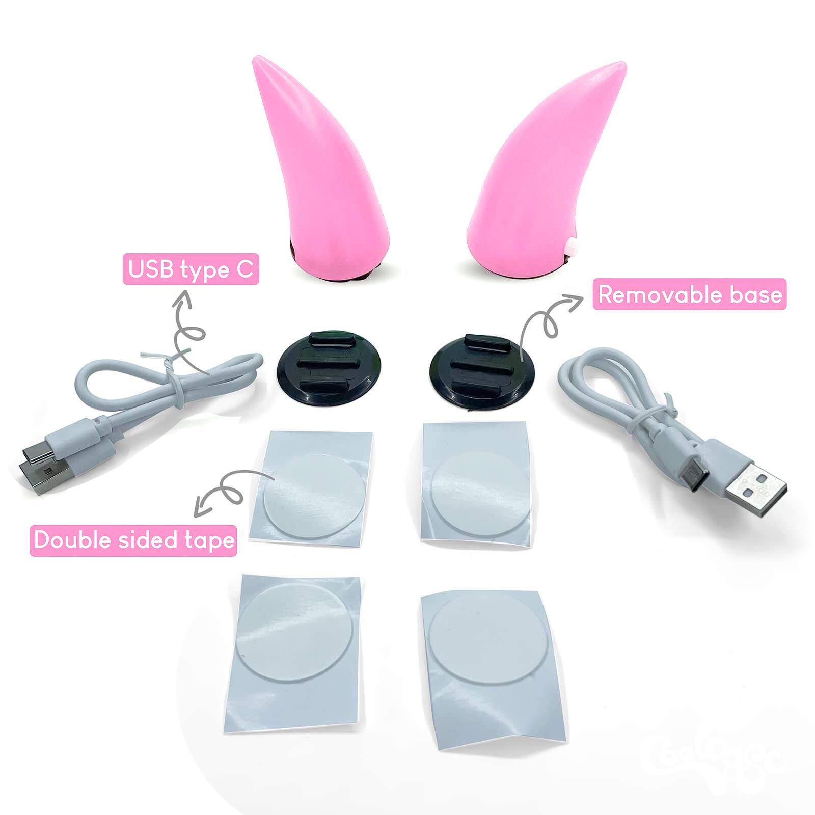 Accesorio Casco Coolcasc Cuernos LED Rosa Talla Única 4/4