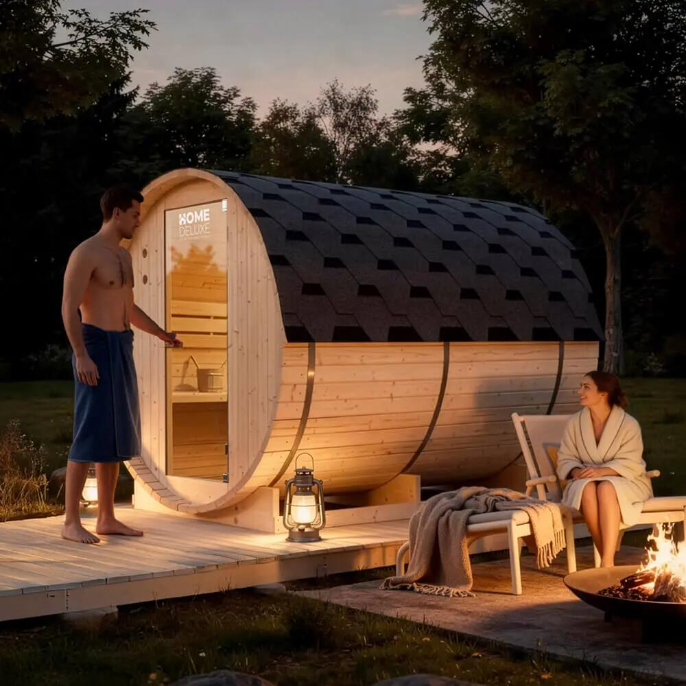 Sauna esterna a botte LAHTI XL - 195 x 220 cm per 4 persone 3/7