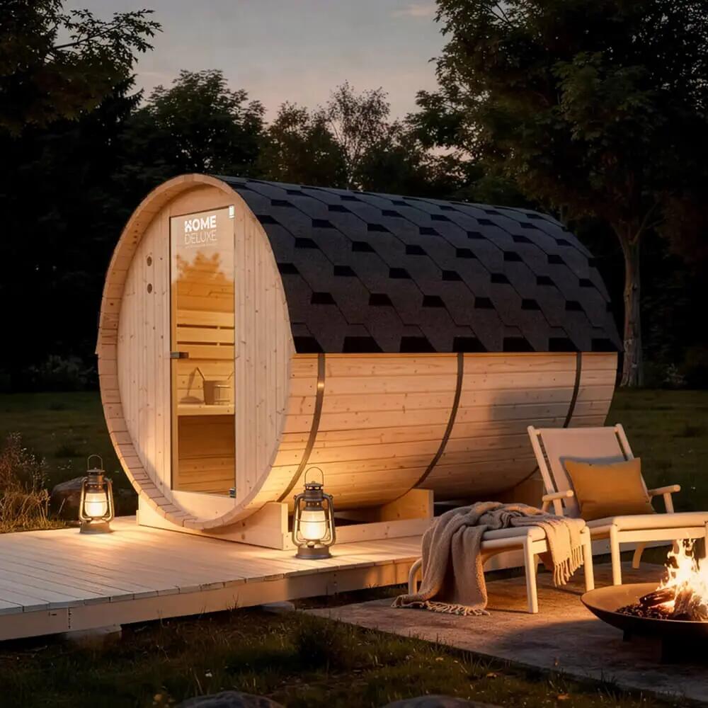 Sauna esterna a botte LAHTI XL - 195 x 220 cm per 4 persone 2/7
