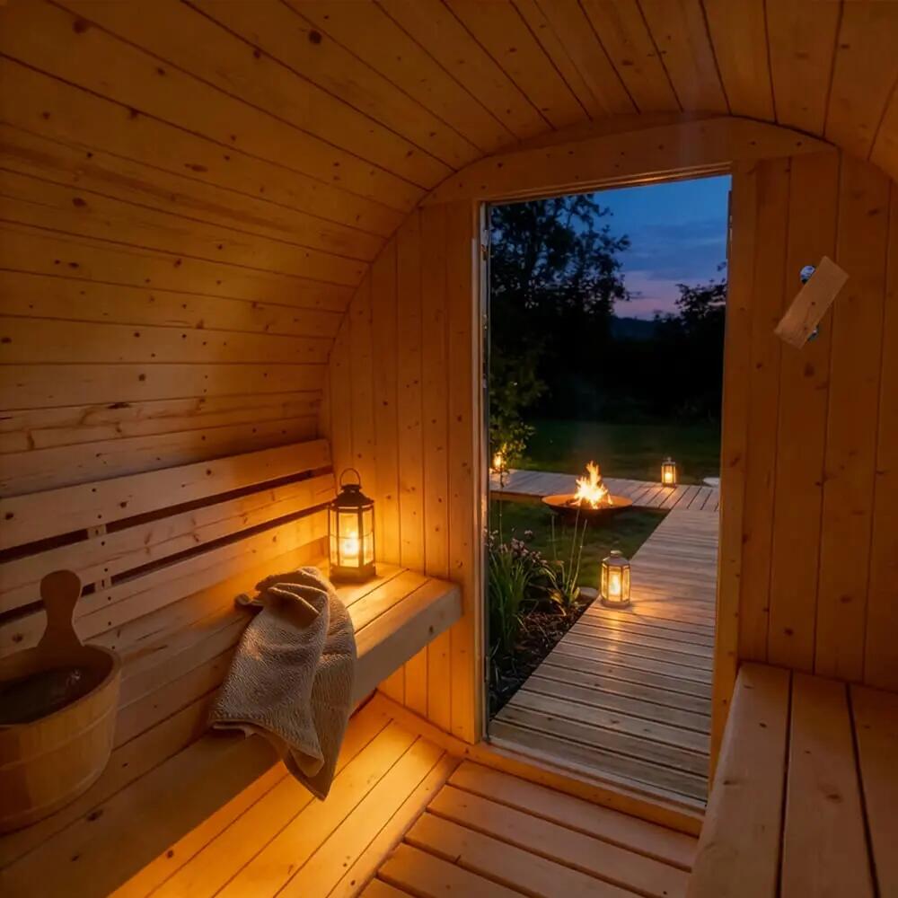Sauna esterna a botte LAHTI XL - 195 x 220 cm per 4 persone 4/7