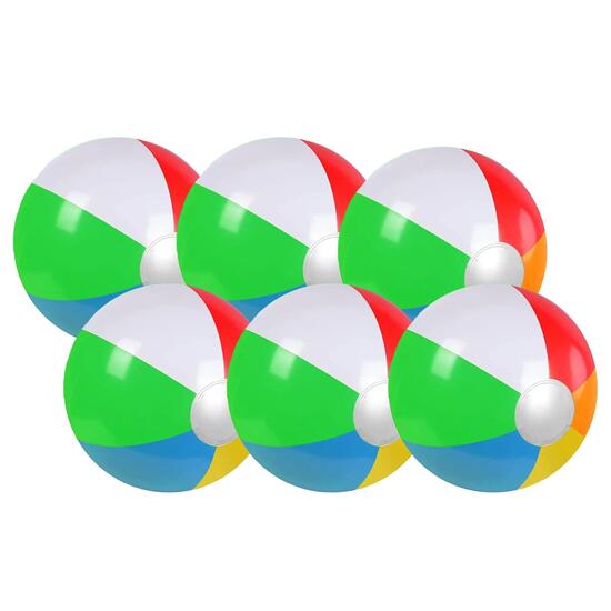 Ensemble de 6 ballons de plage gonflables en PVC