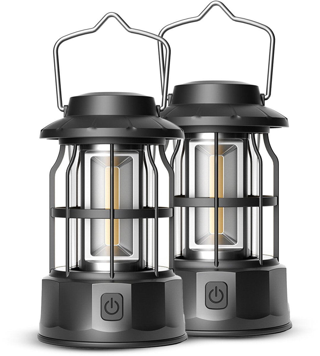 Lampe de camping 2 pièces noire 1/6