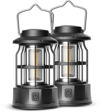 Campinglampe, 2 Stück, Schwarz