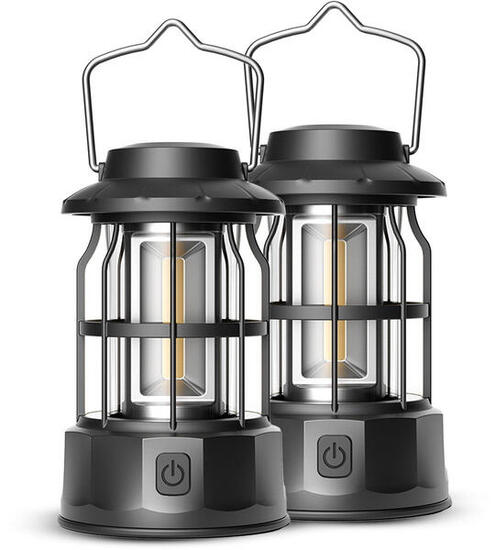 Campinglampe, 2 Stück, Schwarz