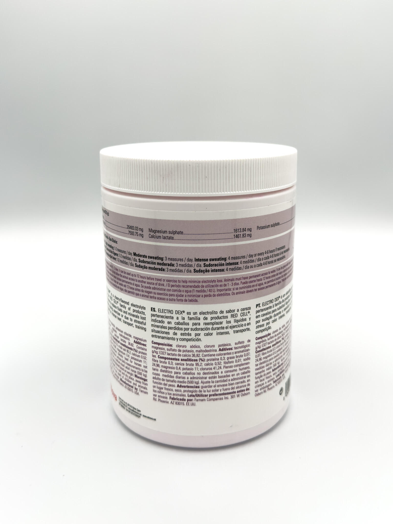 Électrolytes solubles pour cheval à l'arôme cerise - ELECTRO DEX 1,13 kg 4/5