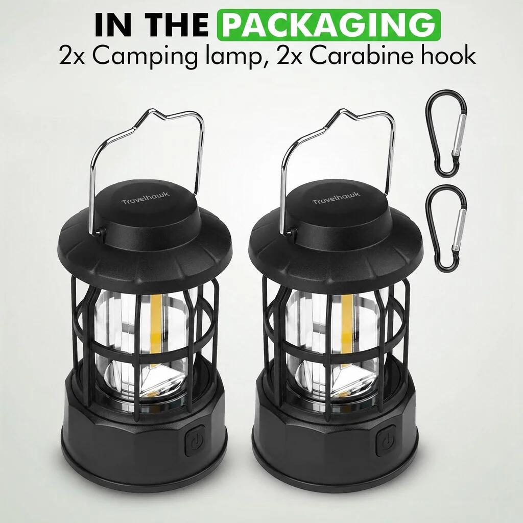 Lampe de camping 2 pièces noire 6/6