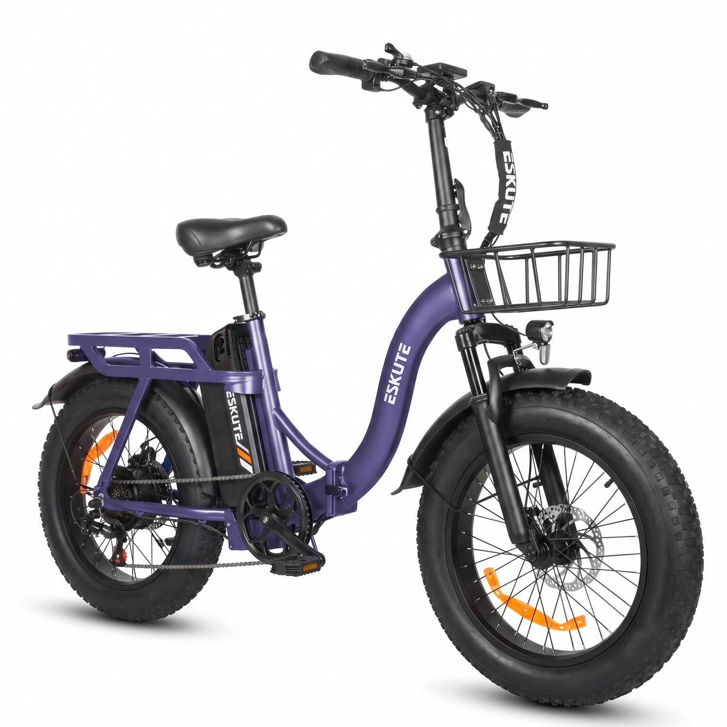 ESKUTE D202 E-Bike 250W 48V20.8Ah 20" freni a disco meccanici Viola 2/5