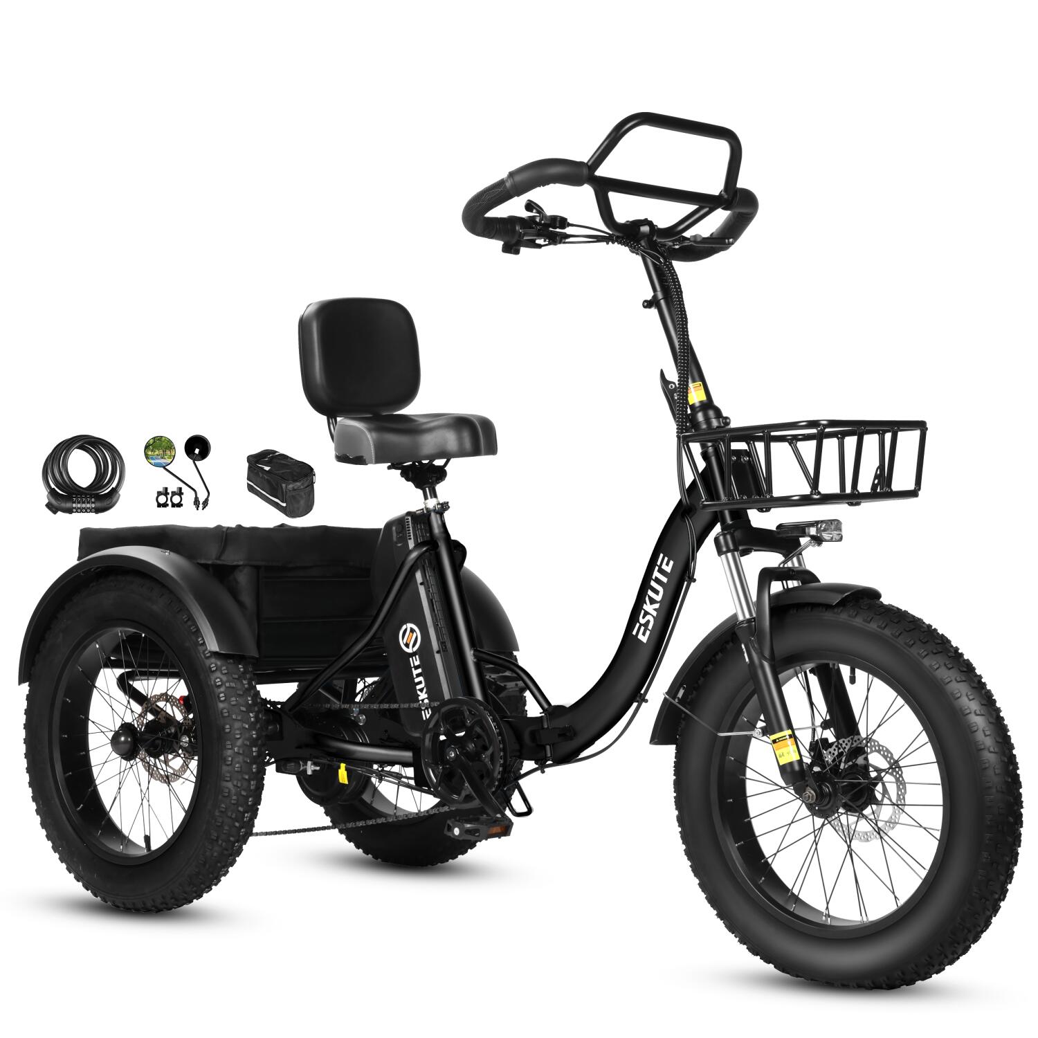 ESKUTE T302 Pro Elektrische Fiets 250W 48V20.8Ah 20" Accessoires Zwart 2/5