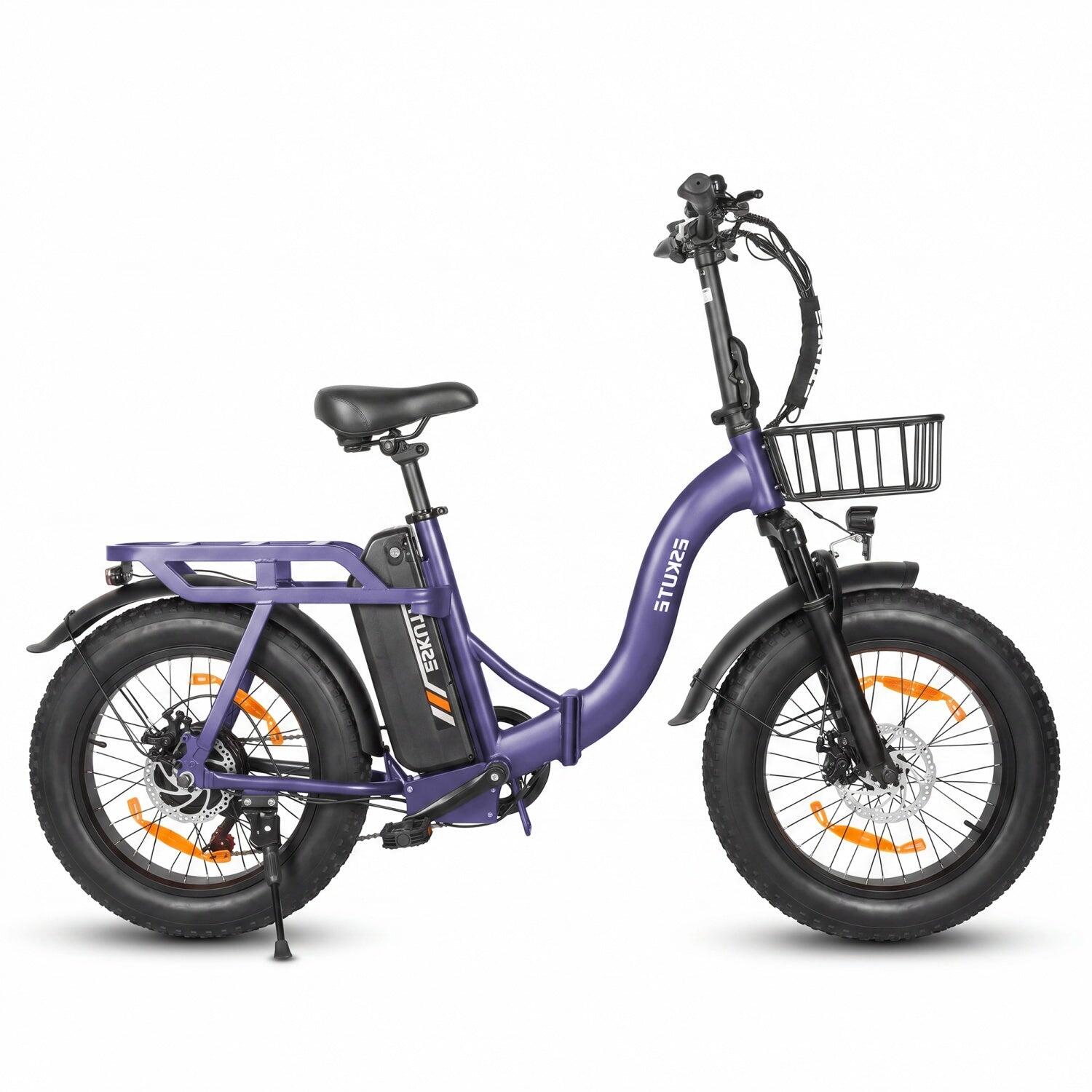 ESKUTE D202 E-Bike 250W 48V20.8Ah 20" freni a disco meccanici Viola 4/5