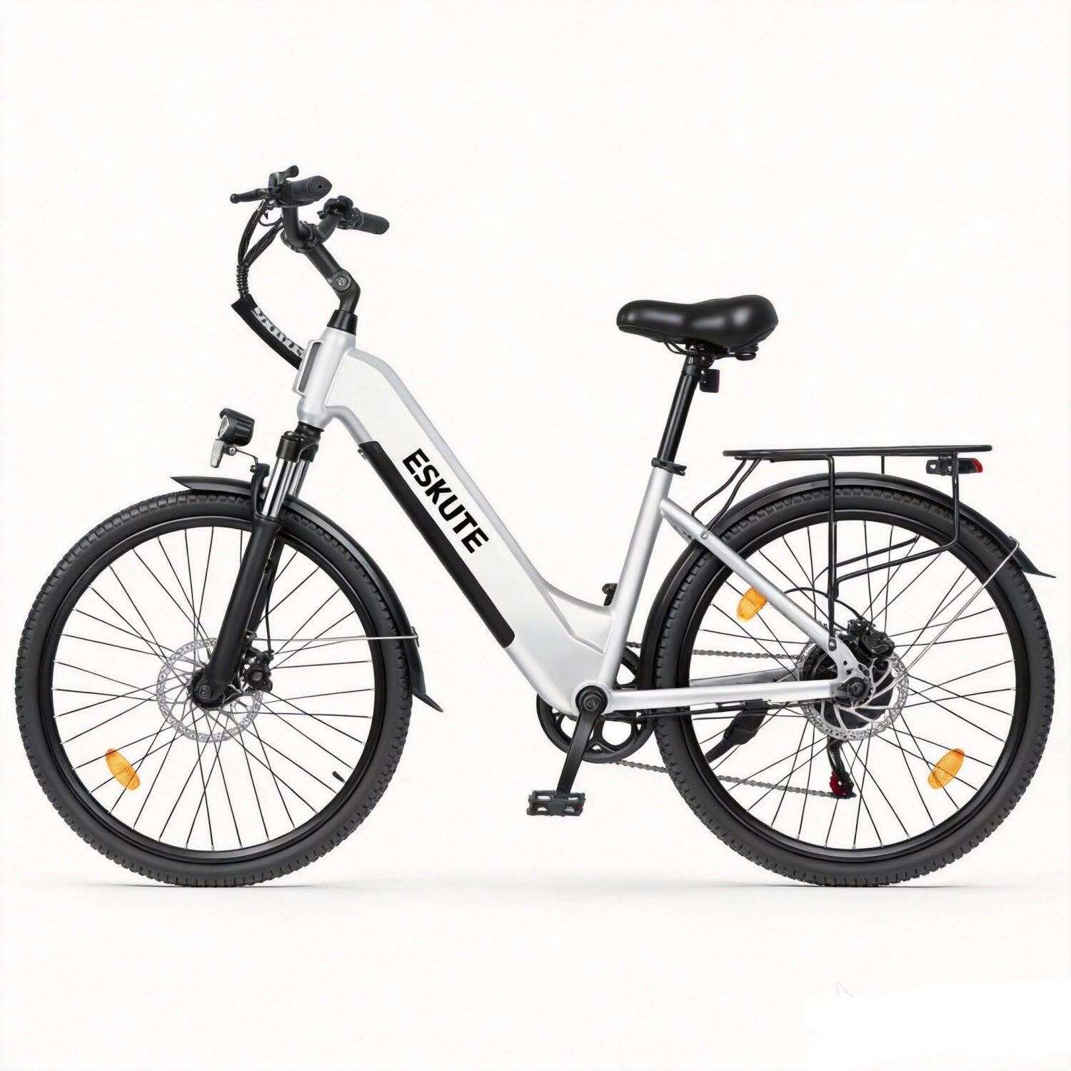 ESKUTE C202 Bicicletta Elettrica 250W 48V17.5Ah 26" Accessori Bianco 4/5