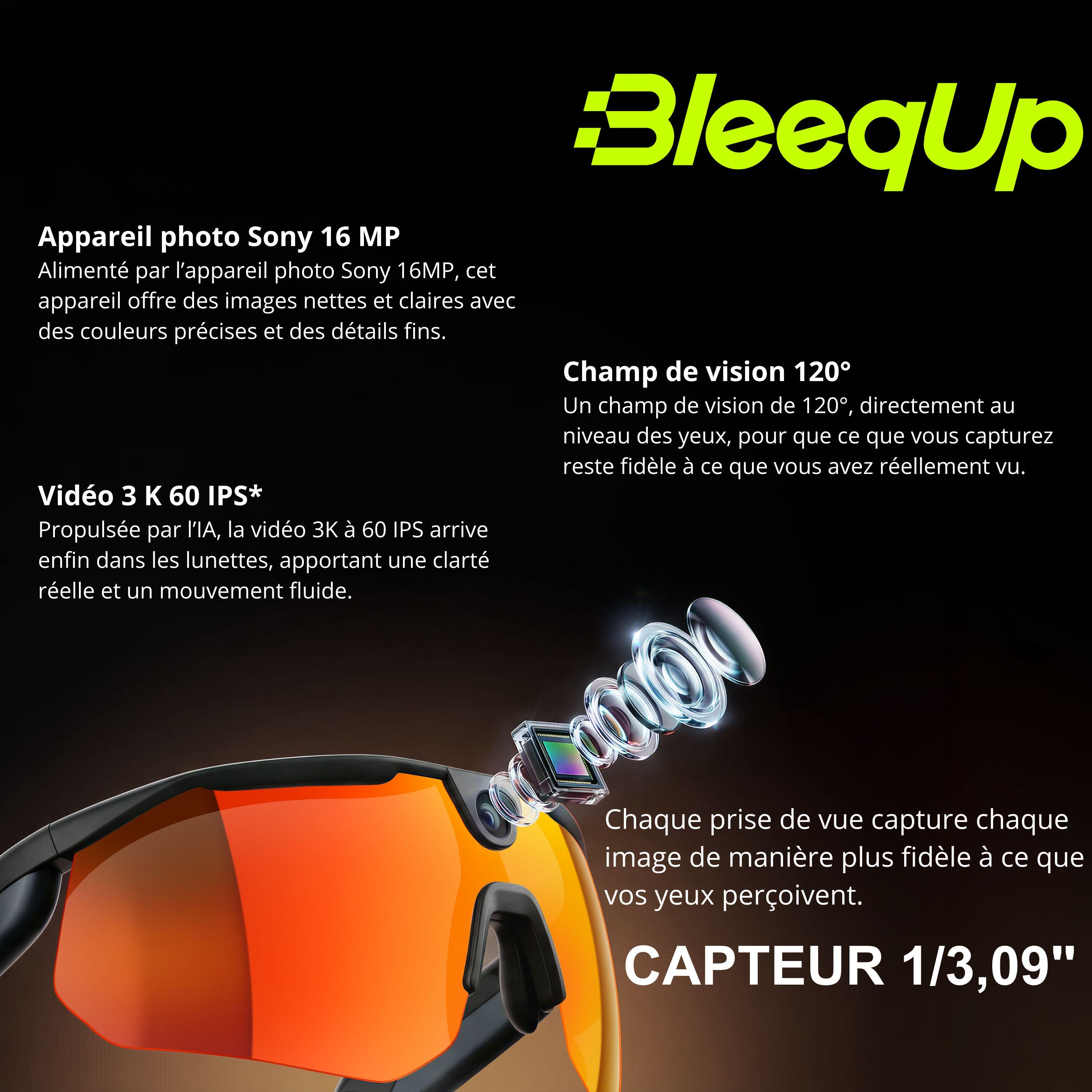 Lunettes intelligentes sport Ranger caméra IA Bluetooth 5/7