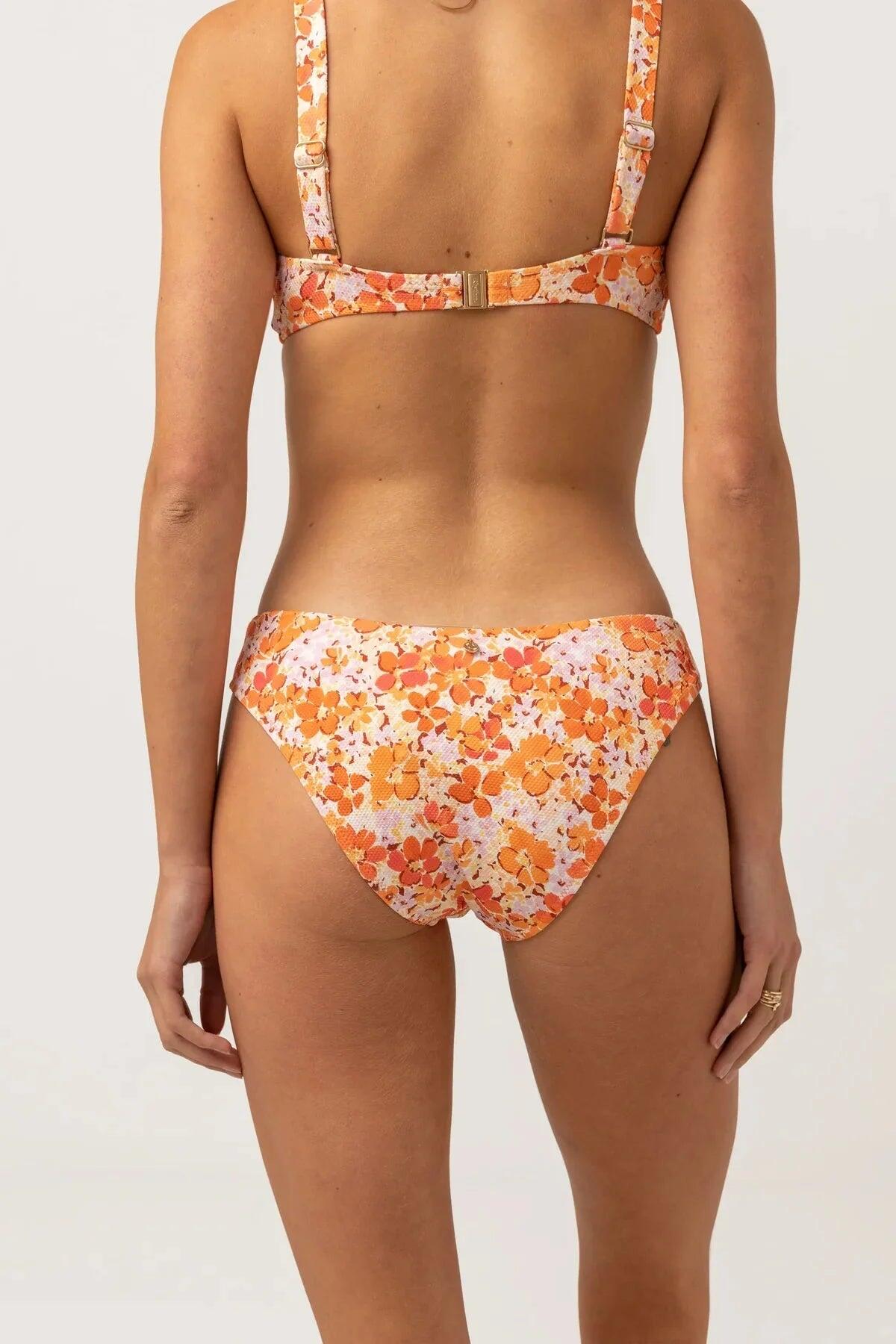 Rosa Floral - Parte de Baixo de Biquíni Feminino 3/5