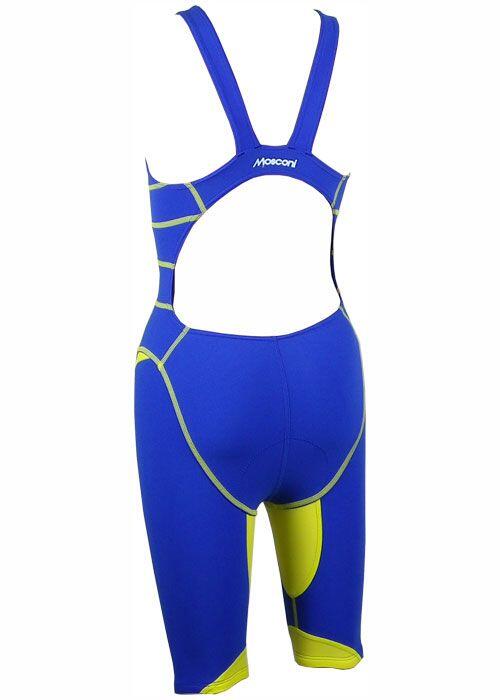Tuta triathlon donna Mosconi Shark blu/verde elettrico taglia 34 3/4