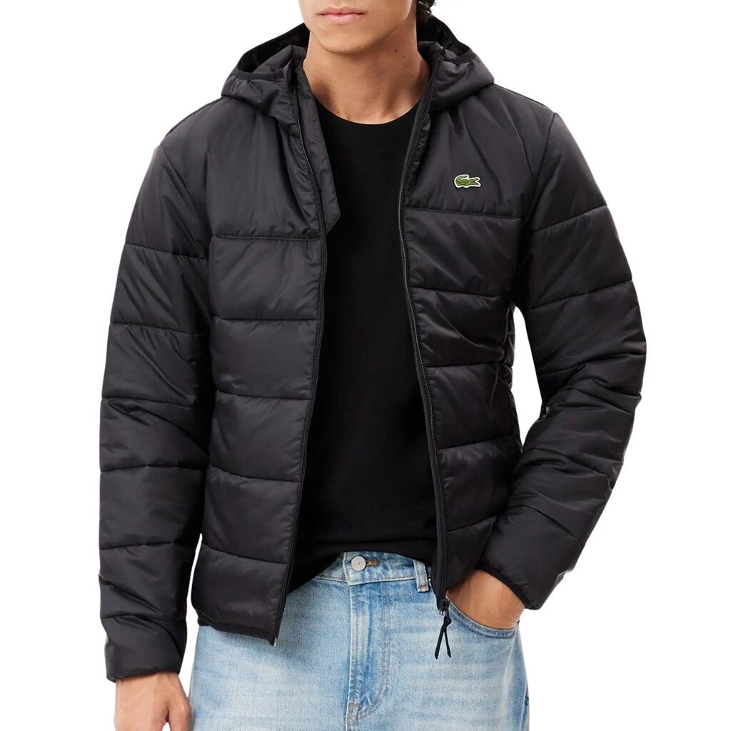 Water-Repellent Quilted Puffer Jacket Black