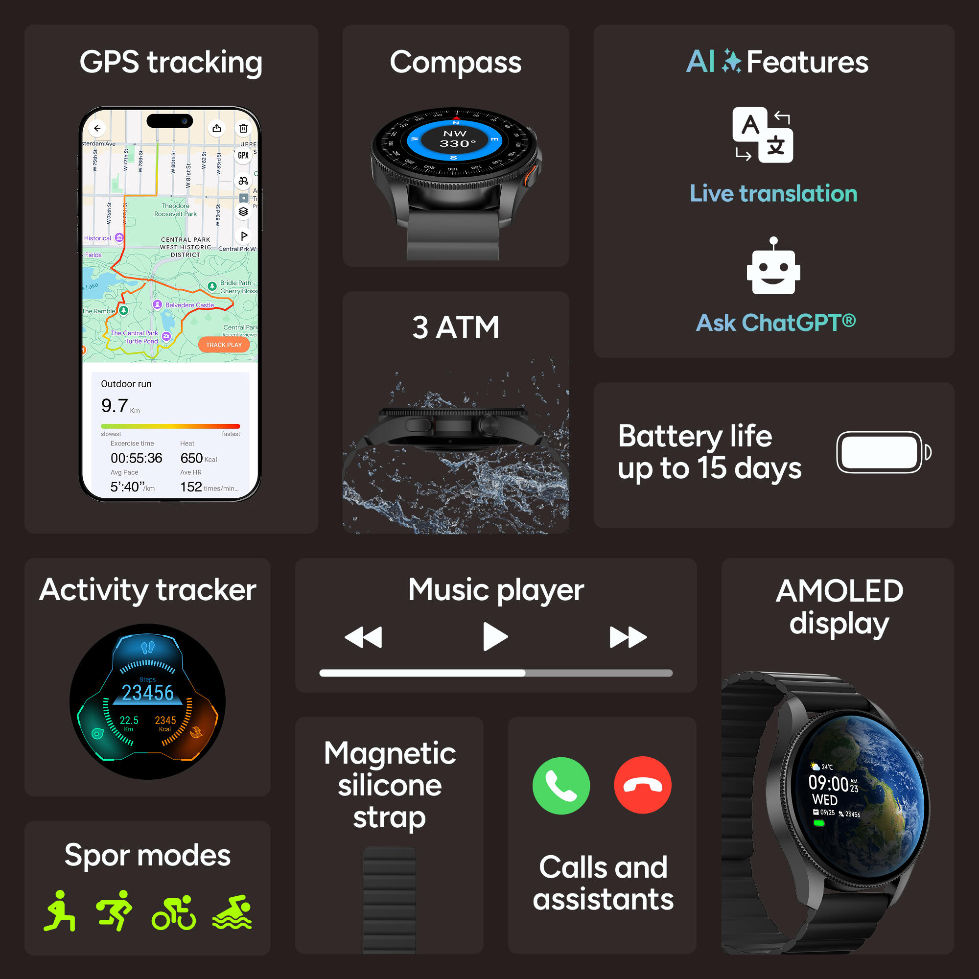 KSIX Horizon Smartwatch 2/7