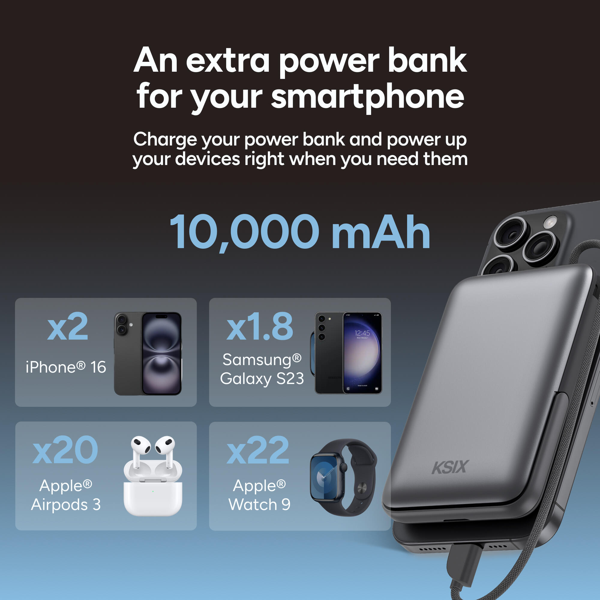 KSIX Powerbank 10.000 mAh 3/7