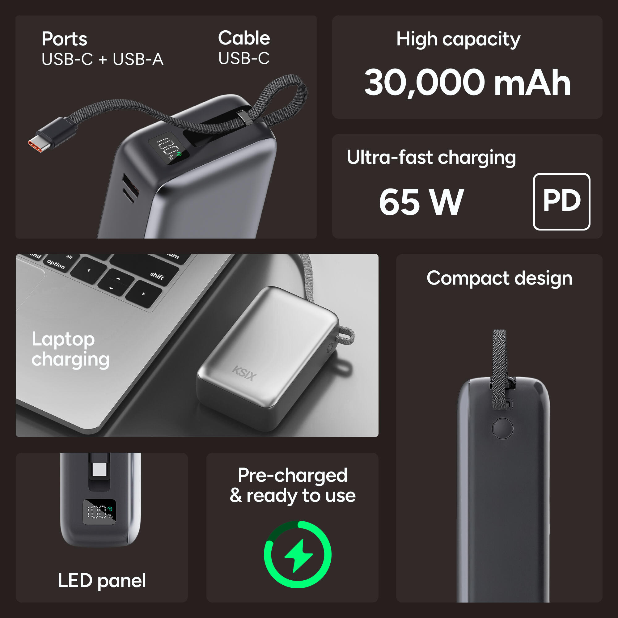 KSIX 30.000 mAh Powerbank 2/7