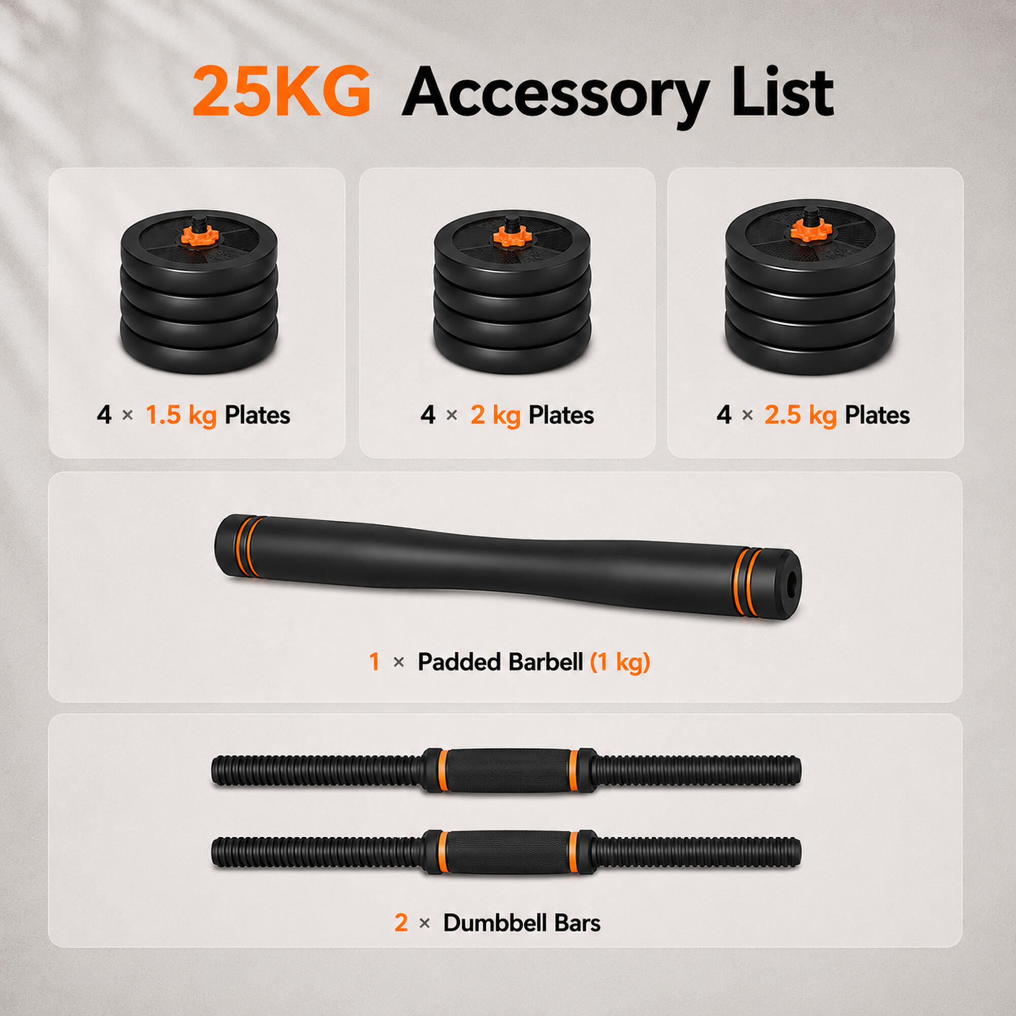 Halteres DE MUSCULAÇÃO 25KG (CONJUNTO) Fed Xiaomi 3/8