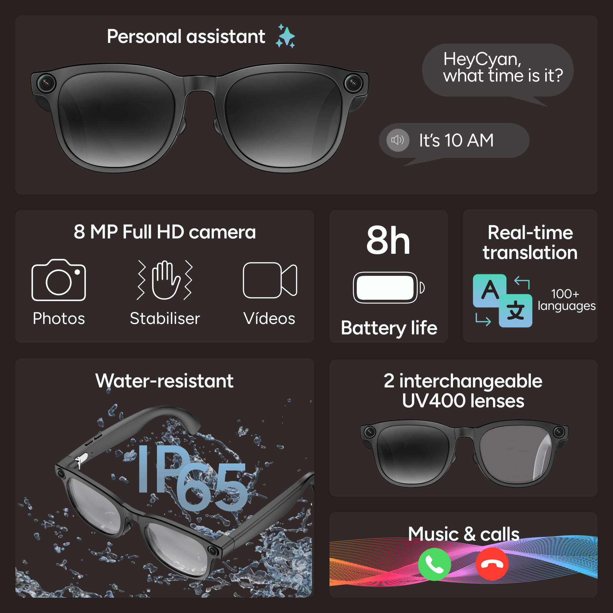 KSIX Spectrum AI Smart Glasses 2/7