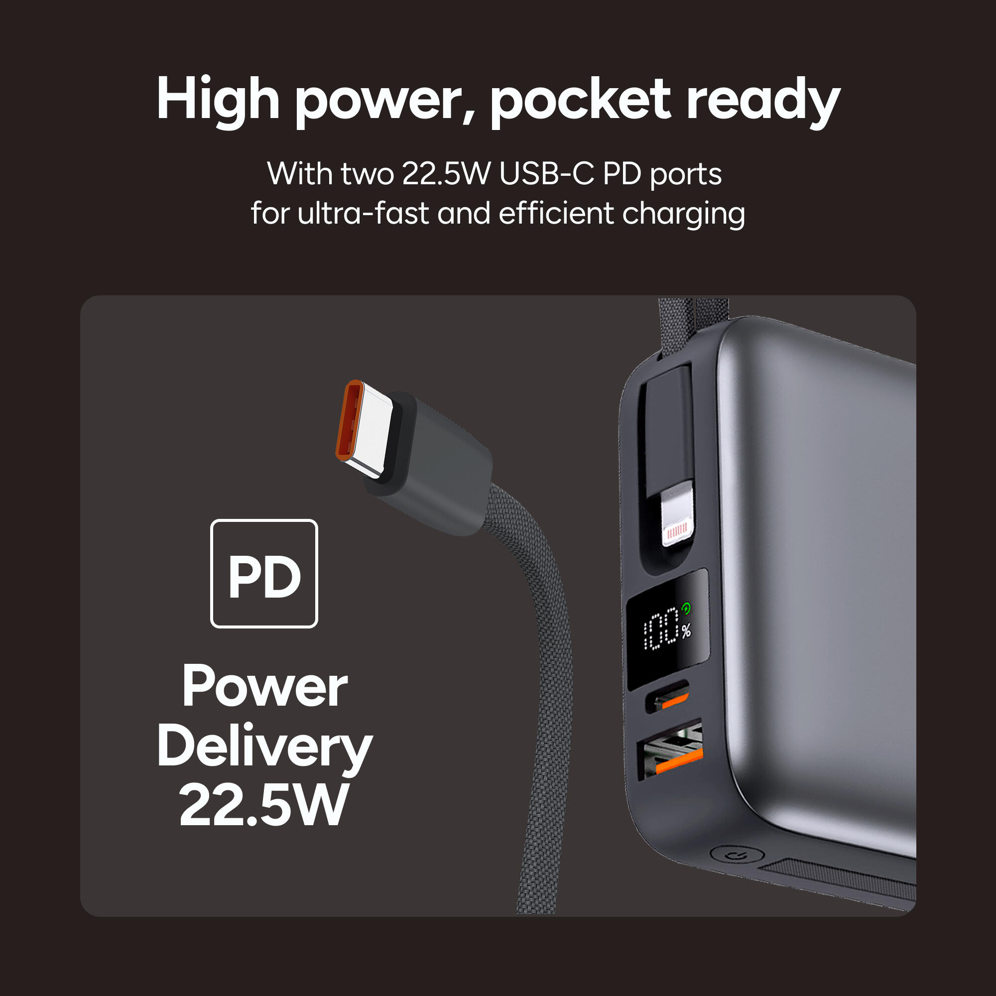 Batterie externe KSIX 20 000 mAh Power Delivery 22,5 W 5/7