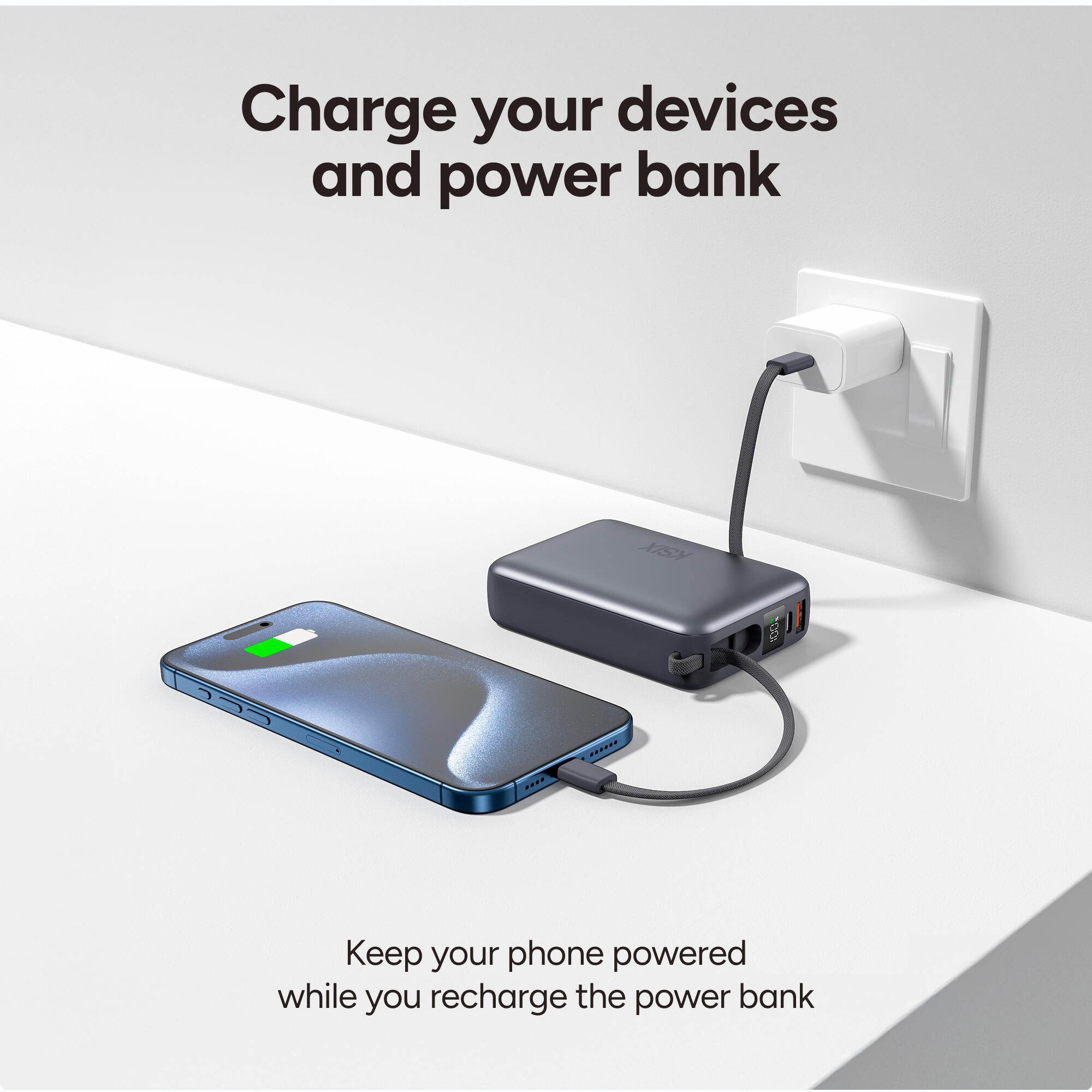Batterie externe KSIX 20 000 mAh Power Delivery 22,5 W 7/7