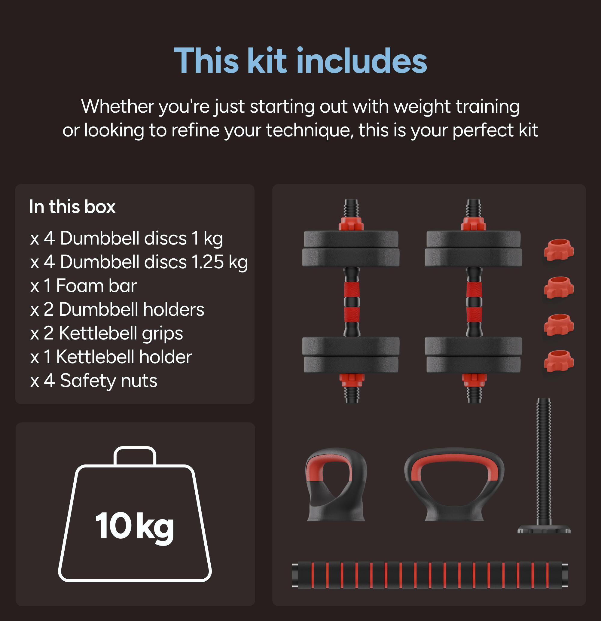 KSIX 10kg Gewichtenset 7/7