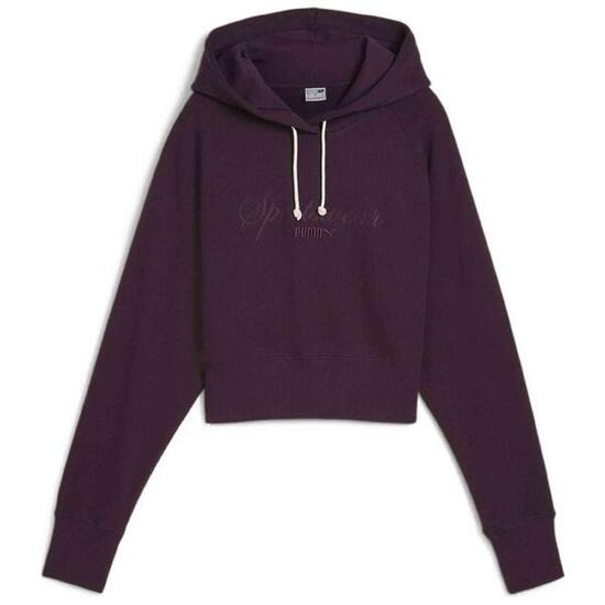 Sudadera con capucha Puma modelo Classics+ Relaxed Cropped para mujer