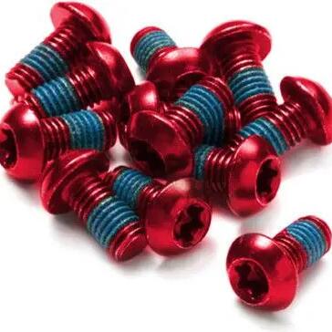 Reverse Disc Rotor Bolt Steel M5 x 10mm Red