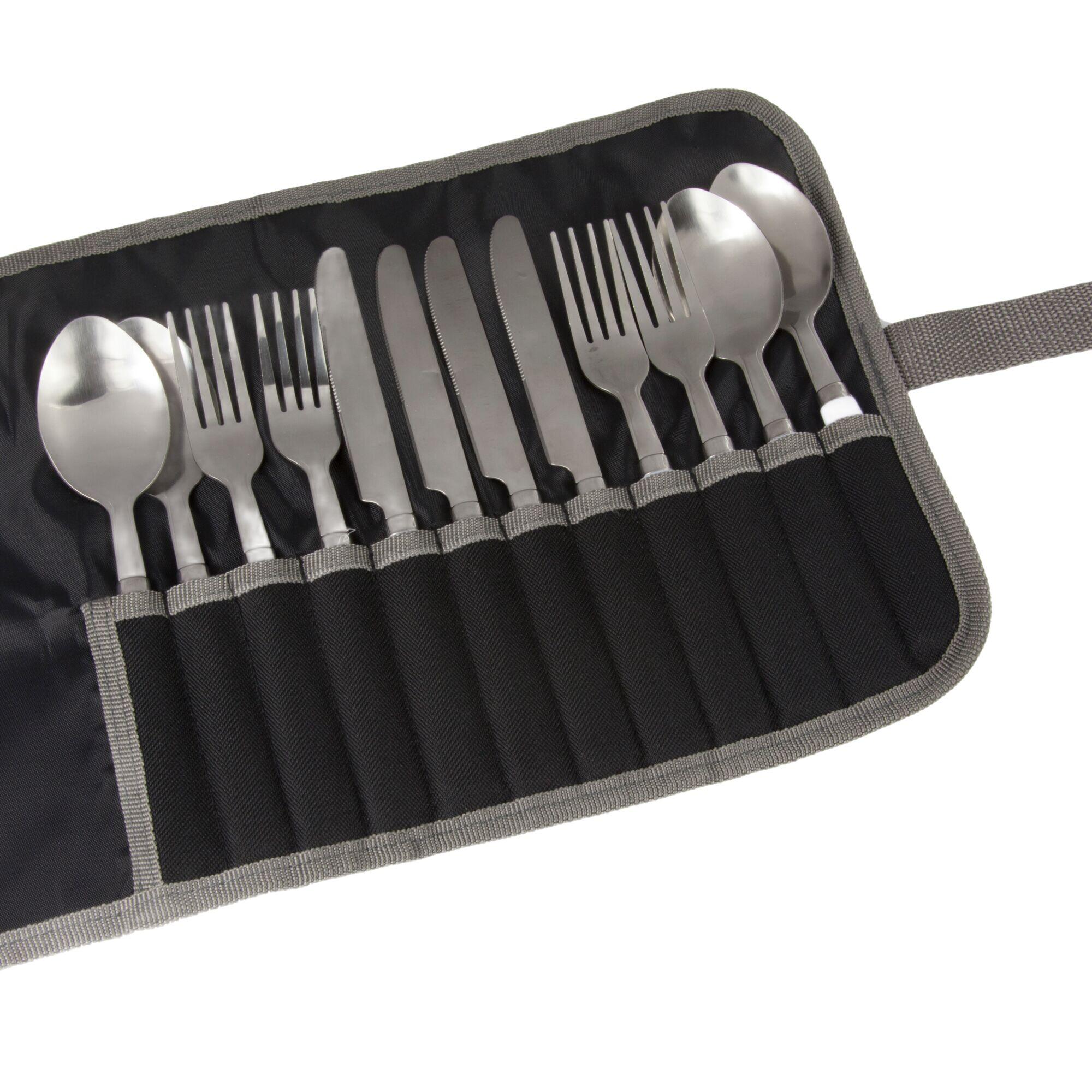 Camping Besteck Set fr 4 Erwachsene - Schwarz/Grau | Decathlon