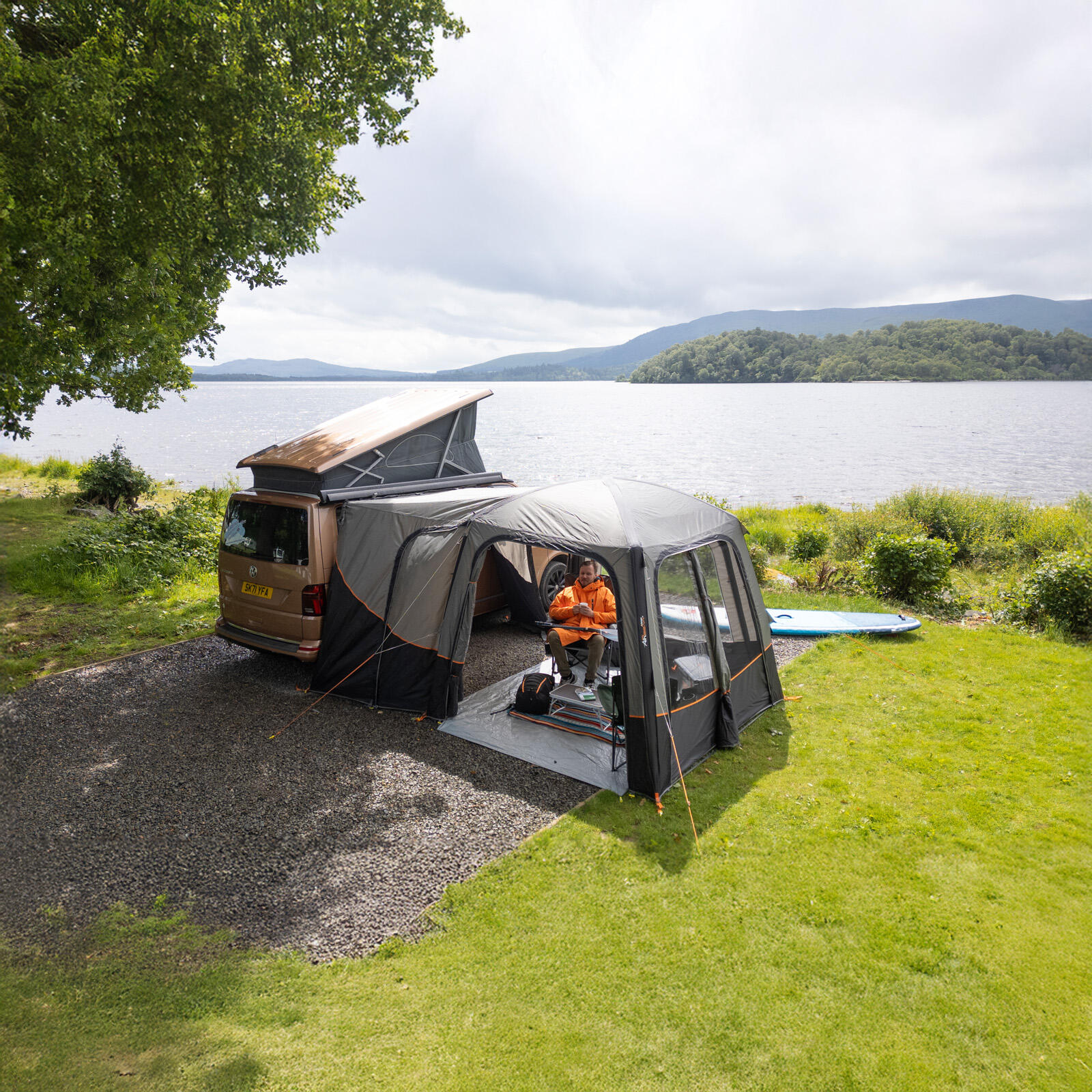 Auvent de bus, tente arrière, hayon, AirHub II, camping-car gonflable bas 6/7