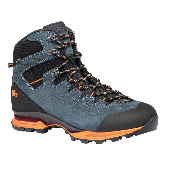 Hanwag Makra Trek GTX High Waterproof Hiking Shoes for Men Steel/Orange