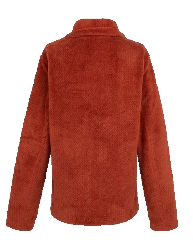 Polaire longue zippée pour femmes Ocre rouge 2/6