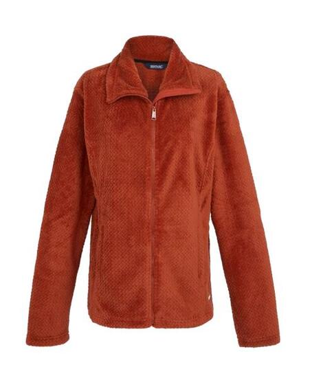 Polaire longue zippée pour femmes Ocre rouge