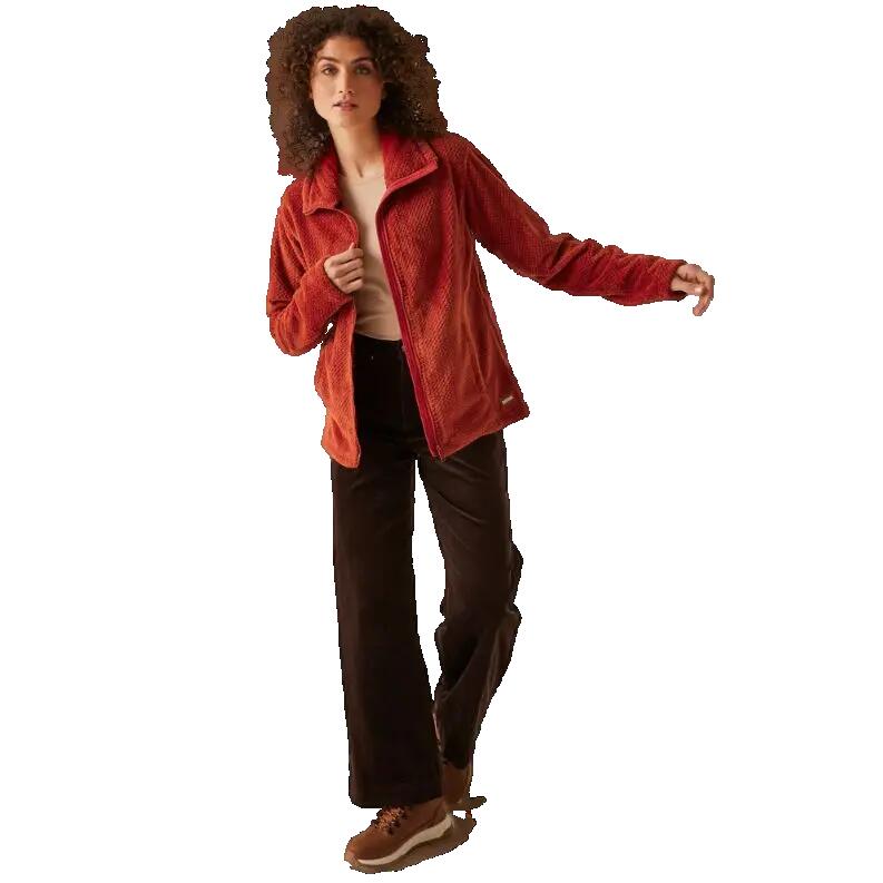 Polaire longue zippée pour femmes Ocre rouge 4/6