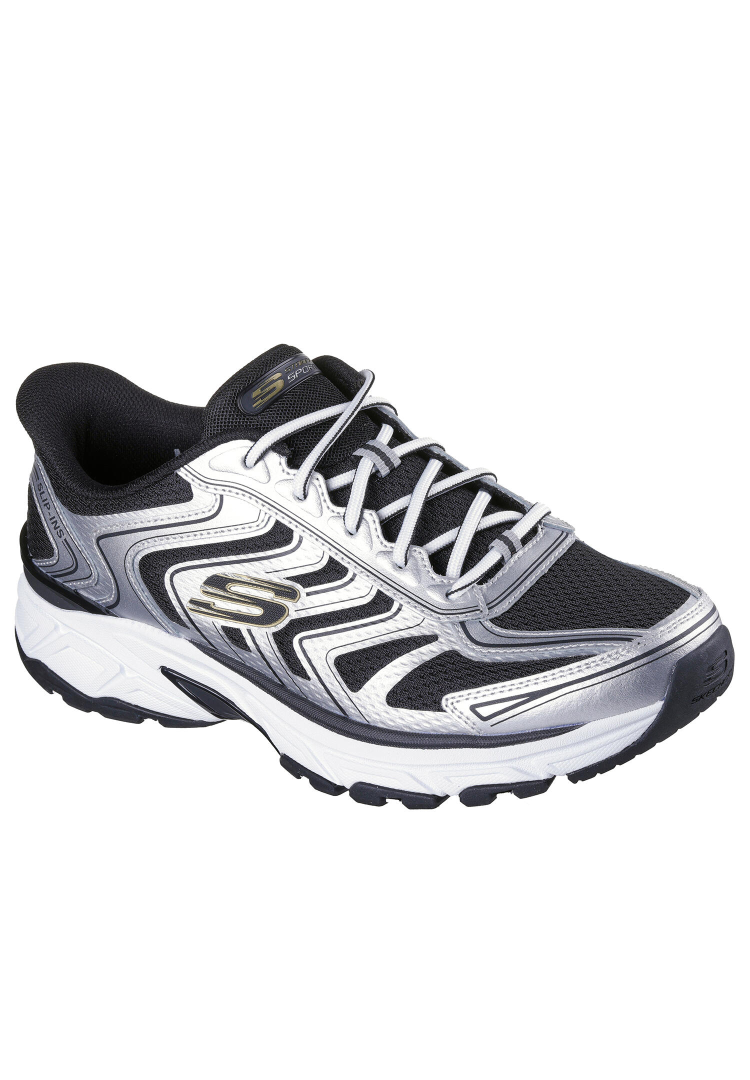 SKECHERS Herren STAMINA SPORT Slip-On Sneaker 233150 SLBK Silver Black 4/5