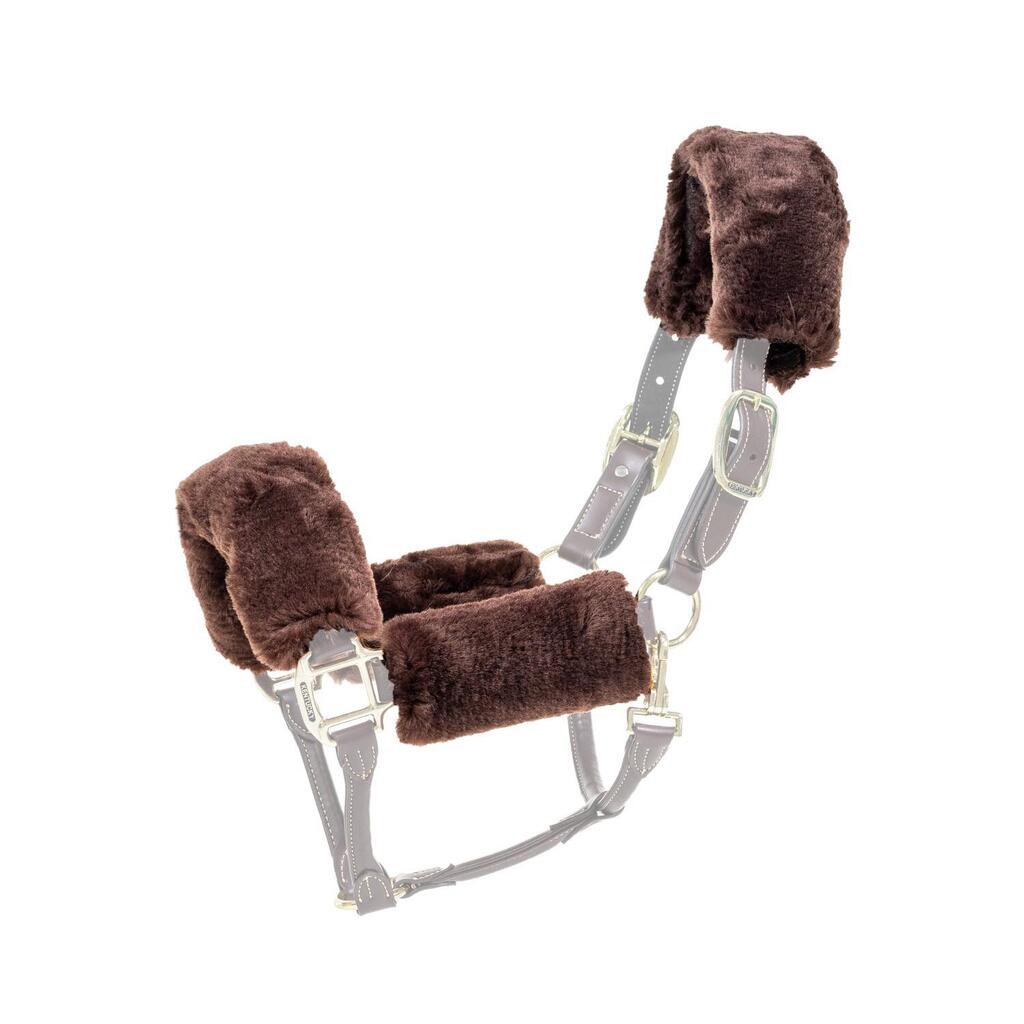 Sheepskin halter set 4 pieces brown
