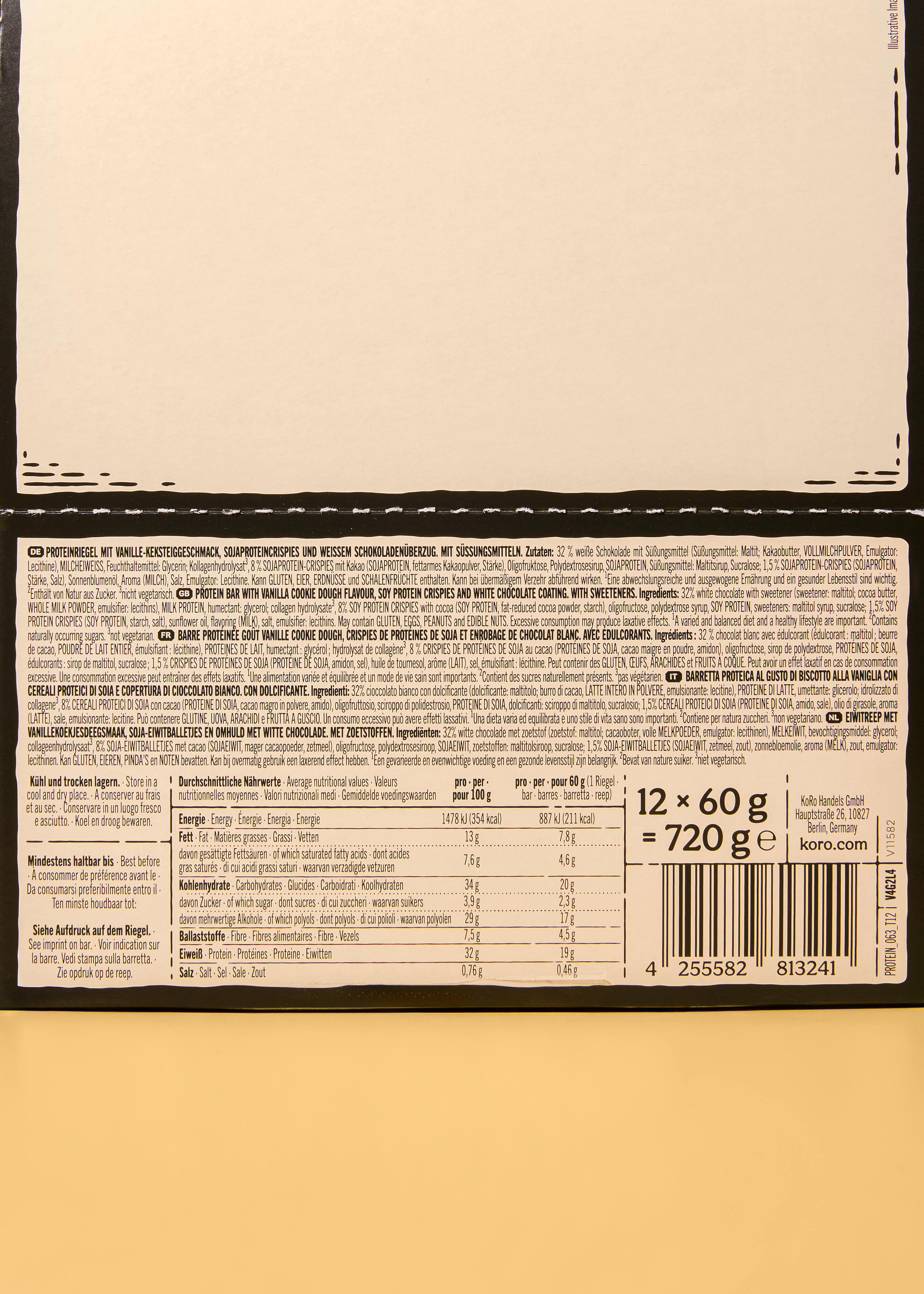 Barre protéinée crunchy cookie dough vanille 12 x 60 g 6/7