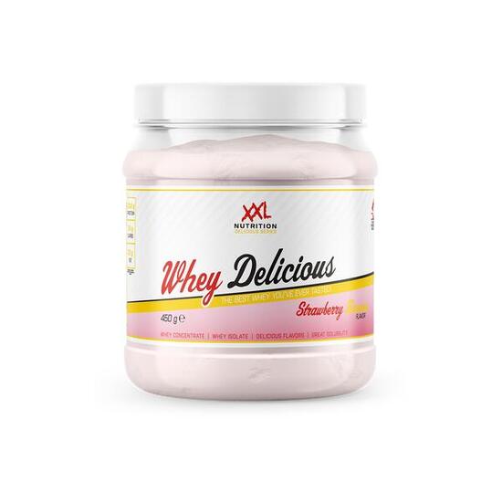 Whey Delicious - 80% Eiwit, Proteïne Poeder - Aardbei Banaan - 450g (15 shakes)