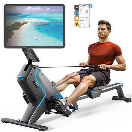 Rameur pliable MERACH - résistance magnétique 16 niveaux, écran LCD