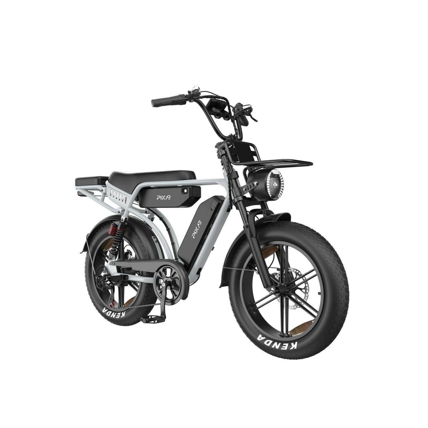 Pixar M9 Vélo Électrique 250W 48V17.5AH+17.5AH 20" Freins Hydrauliques Gris 4/5