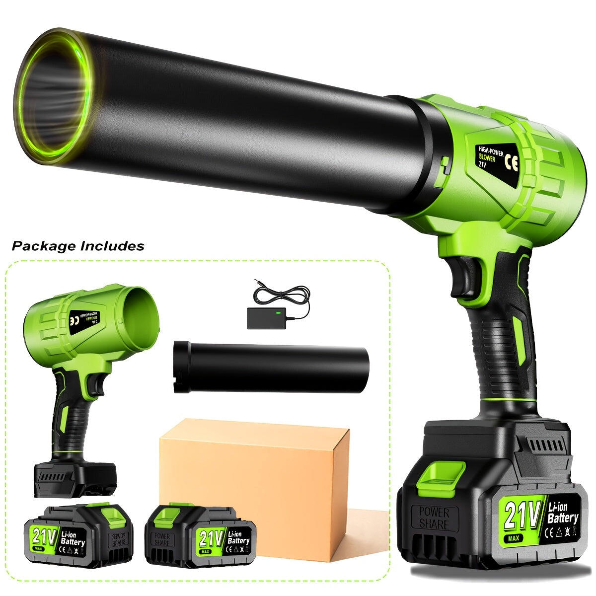 21V Cordless Turbo Jet Blower with Dual Battery Option