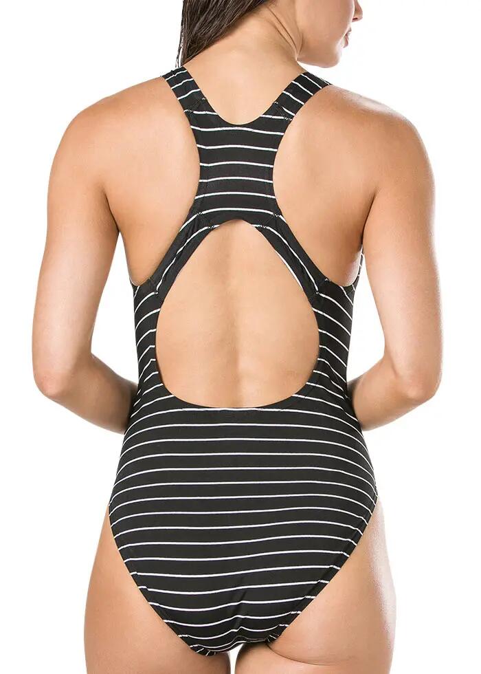 Speedo Endurance+ Bedrukt Medalist-zwempak - Zwart/Wit 5/6