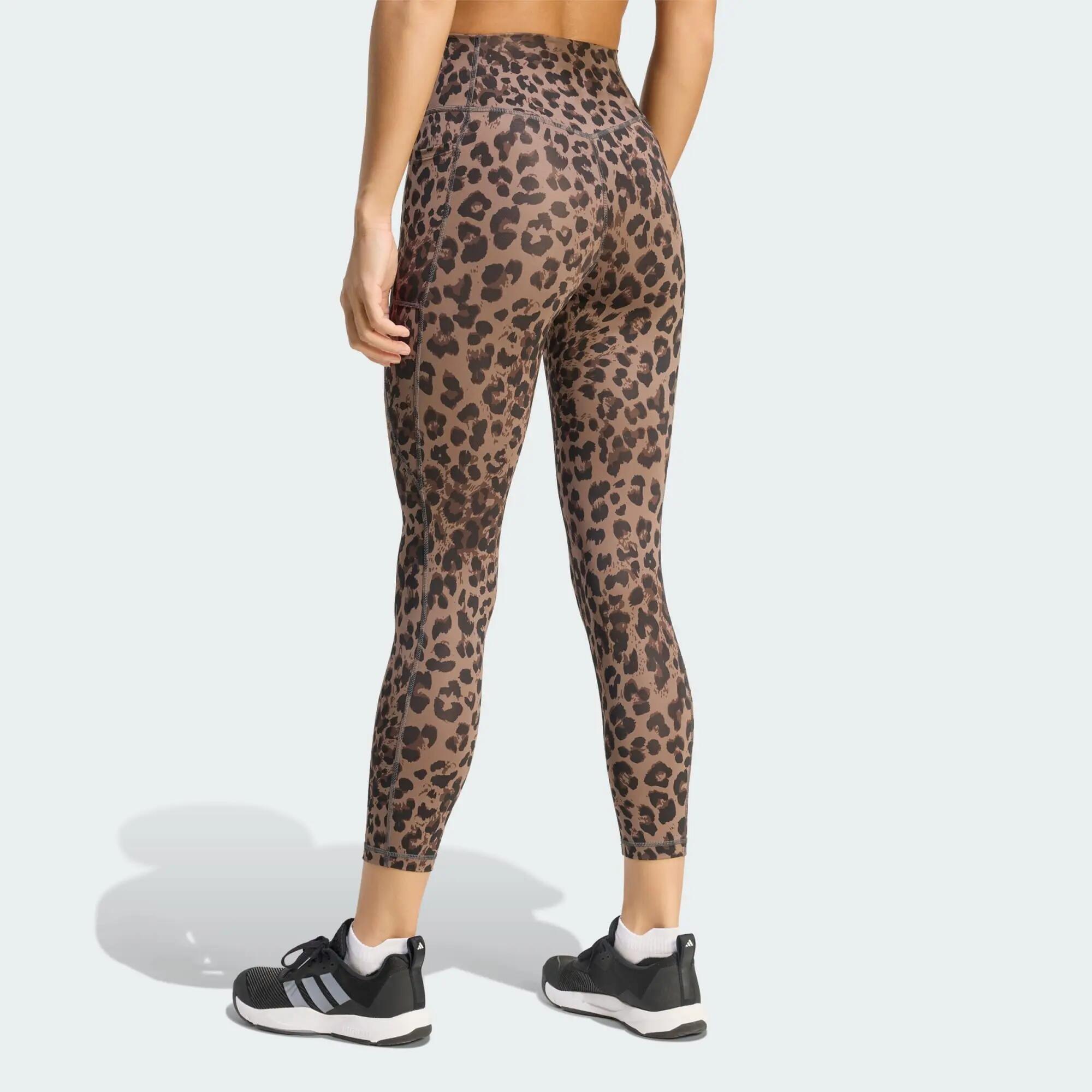Legging 7/8 léopard 3 bandes Optime Essentials 3/5